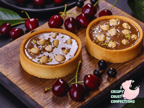 Chocolate, Sour Cherry & Hazelnut Tarts